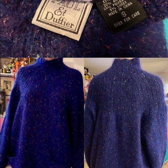 Paul et Duffier  Mock Turtle  Tunic Sweater Mohair Vintage c. 1985 - Picture 3 of 10